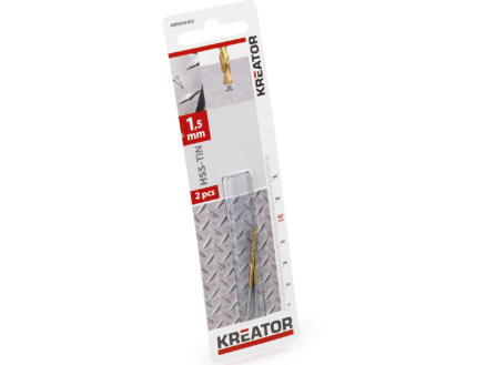 Kreator KRT010202 foret à métaux HSS-TiN 1,5mm 2 pièces 1
