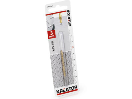 Kreator KRT010205 metaalboor HSS-TiN 3mm 1