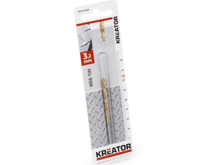 Kreator KRT010206 metaalboor HSS-TiN 3,2mm 1