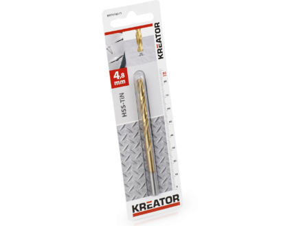 Kreator KRT010211 metaalboor HSS-TiN 4,8mm 1