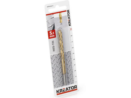 Kreator KRT010213 metaalboor HSS-TiN 5,5mm 1