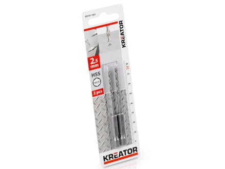 Kreator KRT011303 metaalboor HSS HEX 2,5mm 2 stuks 1