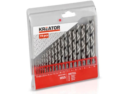 Kreator KRT012003 forets à métaux HSS 1-10 mm set de 19 1