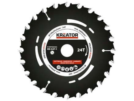 Kreator KRT020302 cirkelzaagblad 150mm 24T hout 1