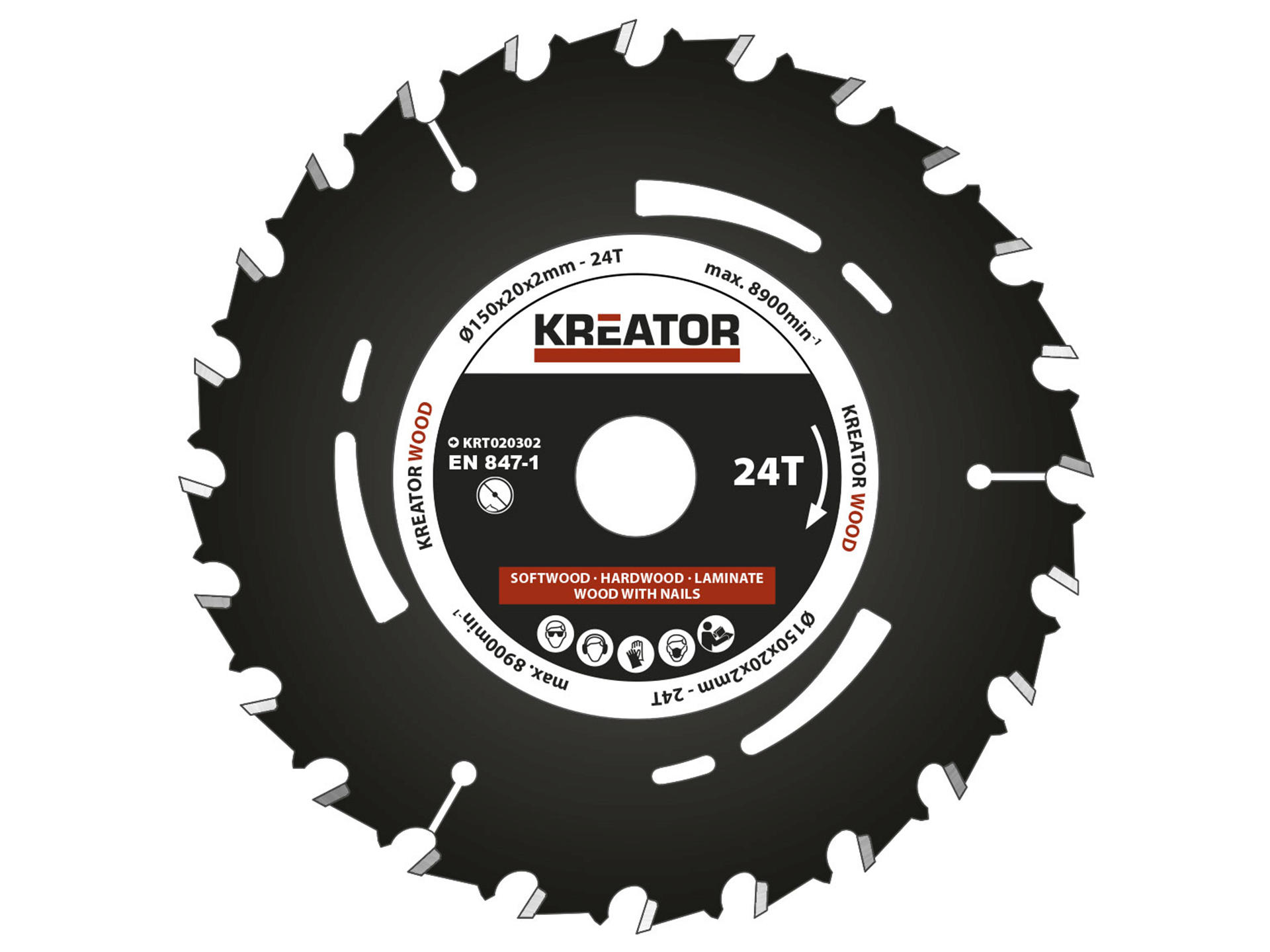 Kreator KRT020302 cirkelzaagblad 150mm 24T hout