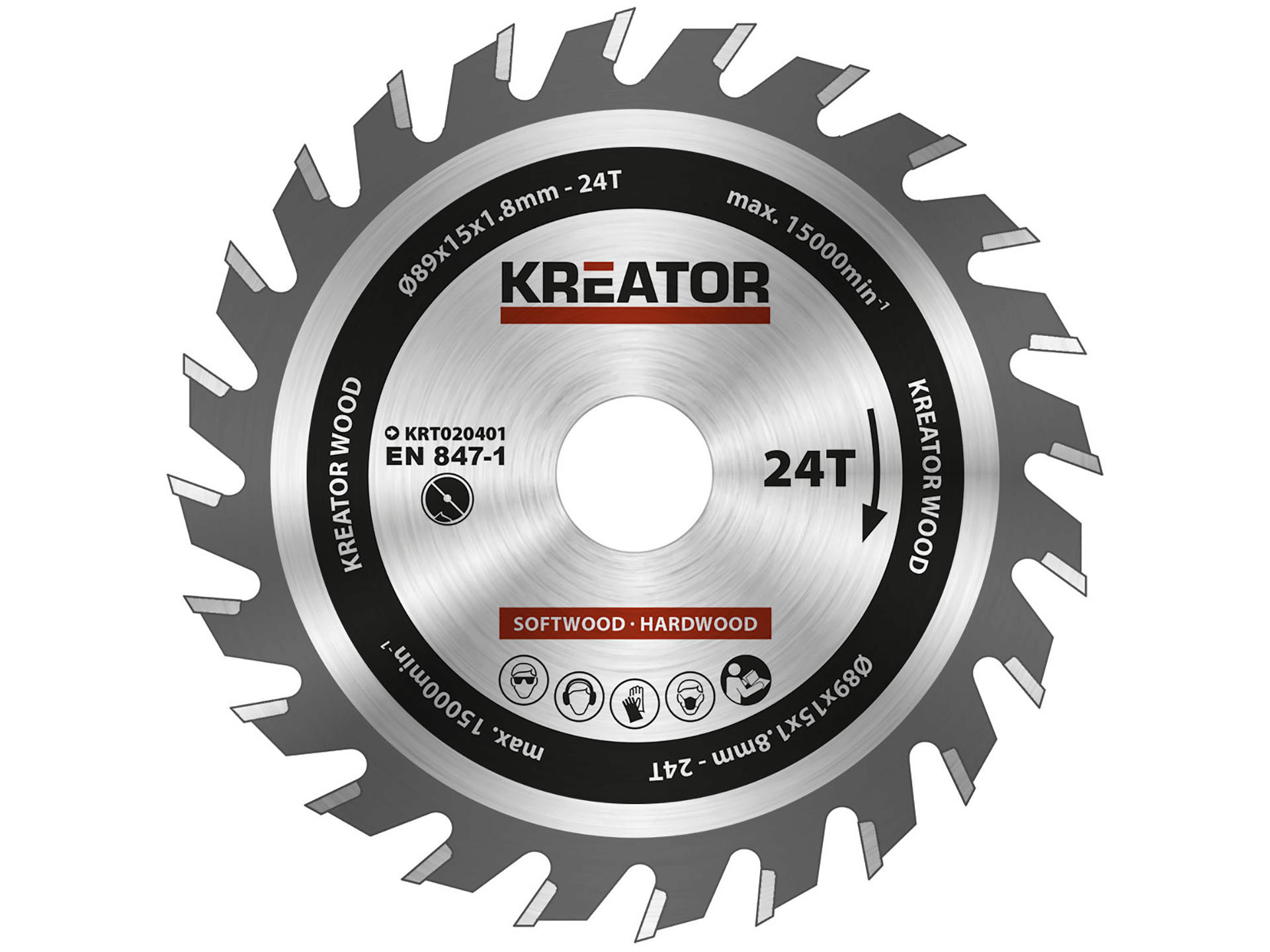 Kreator KRT020401 cirkelzaagblad 89mm 24T hout