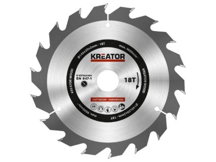 Kreator KRT020404 cirkelzaagblad 140mm 18T hout 1