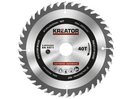 Kreator KRT020405 cirkelzaagblad 140mm 40T hout