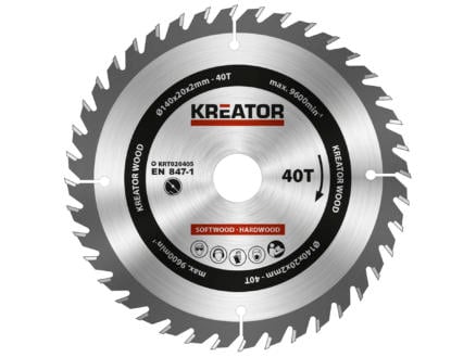 Kreator KRT020405 lame de scie circulaire 140mm 40D bois 1