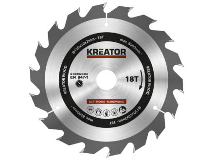 Kreator KRT020406 cirkelzaagblad 150mm 18T hout 1