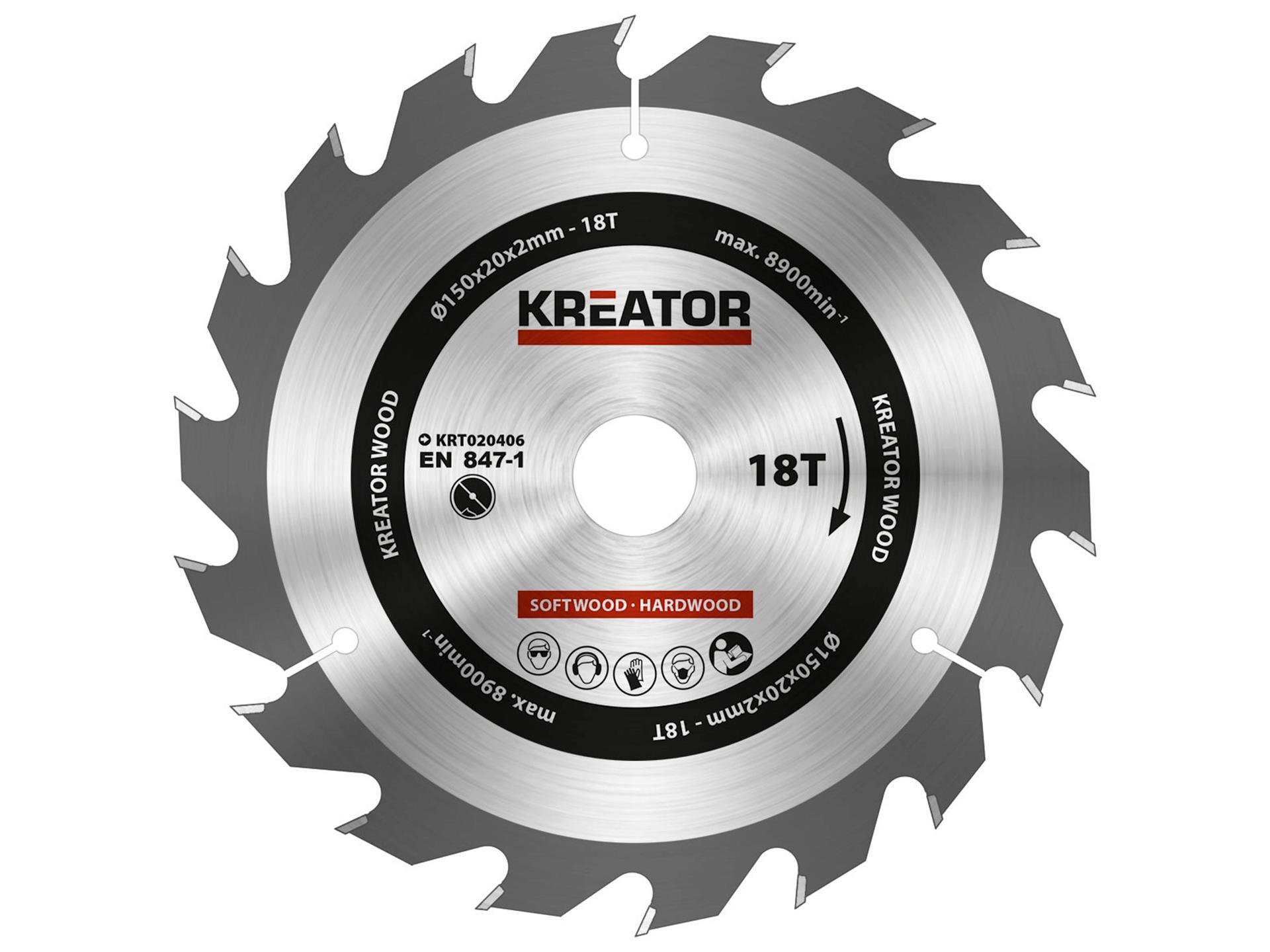 Kreator KRT020406 cirkelzaagblad 150mm 18T hout
