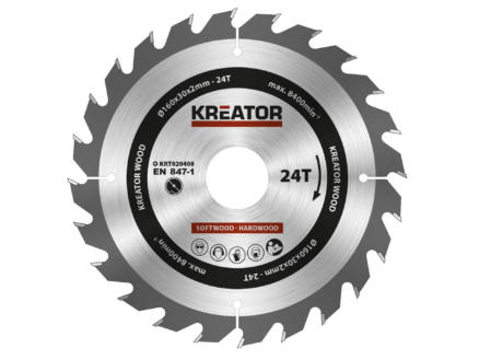 Kreator KRT020408 lame de scie circulaire 160mm 24D bois 1