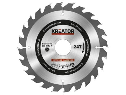 Kreator KRT020410 lame de scie circulaire 165mm 24D bois 1