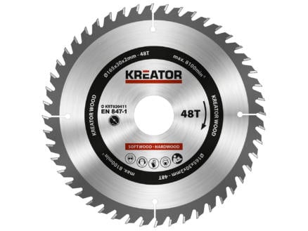 Kreator KRT020411 cirkelzaagblad 165mm 48T hout 1