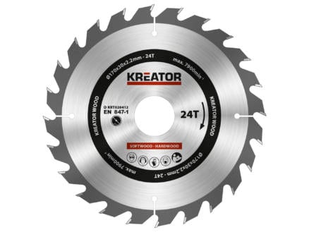 Kreator KRT020412 cirkelzaagblad 170mm 24T hout 1