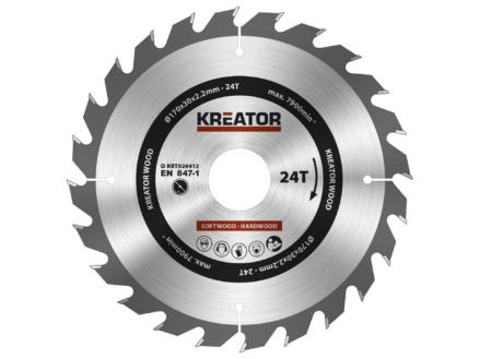 Kreator KRT020412 lame de scie circulaire 170mm 24D bois 1