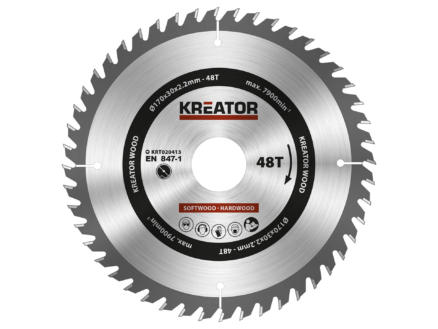 Kreator KRT020413 cirkelzaagblad 170mm 48T hout 1