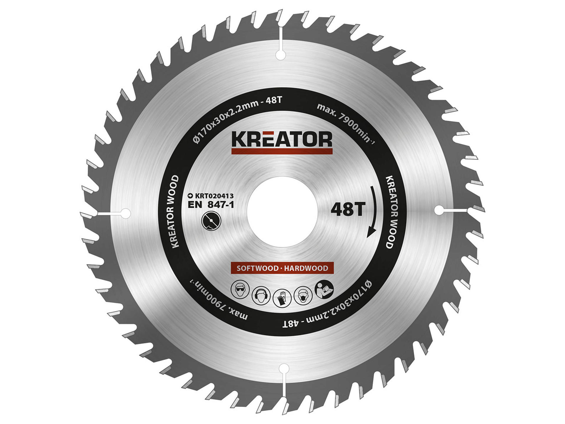 Kreator KRT020413 cirkelzaagblad 170mm 48T hout
