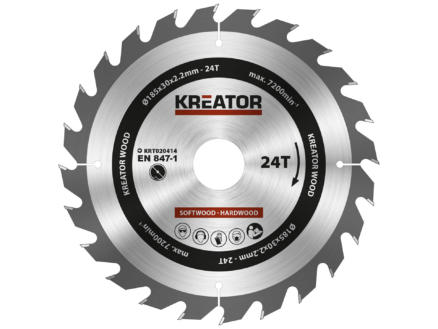 Kreator KRT020414 lame de scie circulaire 185mm 24D bois 1
