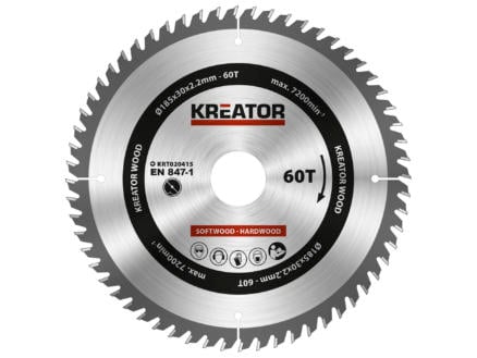 Kreator KRT020415 lame de scie circulaire 185mm 60D bois 1