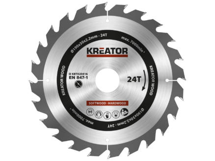 Kreator KRT020416 cirkelzaagblad 190mm 24T hout 1