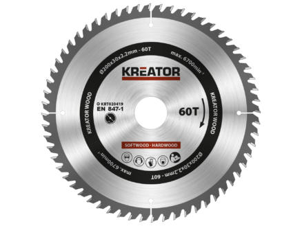 Kreator KRT020419 lame de scie circulaire 200mm 60D bois 1