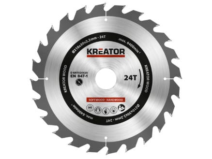 Kreator KRT020420 cirkelzaagblad 210mm 24T hout 1
