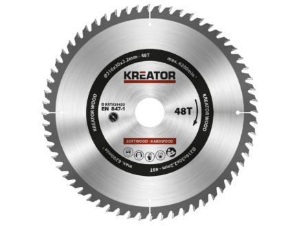 Kreator KRT020423 cirkelzaagblad 216mm 48T hout 1