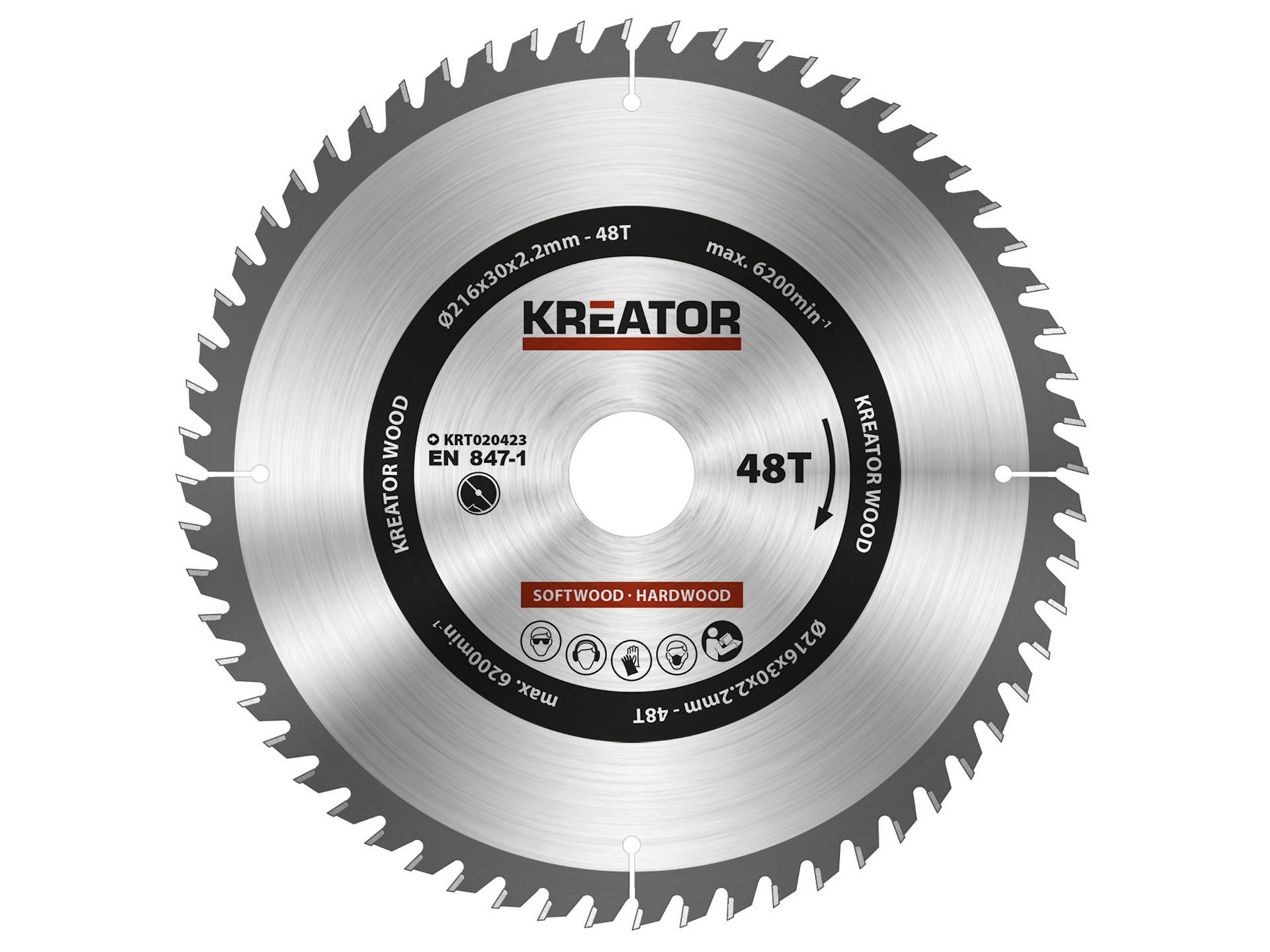 Kreator KRT020423 cirkelzaagblad 216mm 48T hout