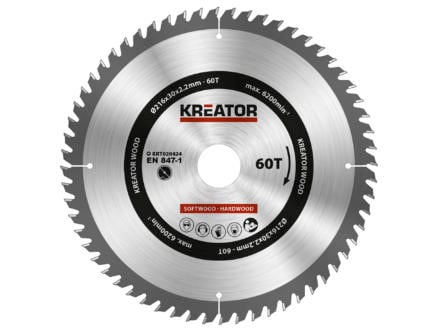 Kreator KRT020424 lame de scie circulaire 216mm 60D bois 1