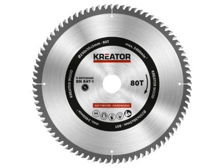 Kreator KRT020426 lame de scie circulaire 250mm 80D bois 1