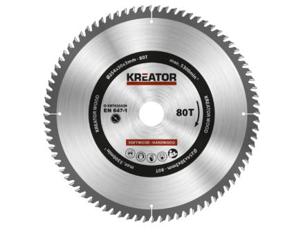 Kreator KRT020429 lame de scie circulaire 254mm 80D bois 1