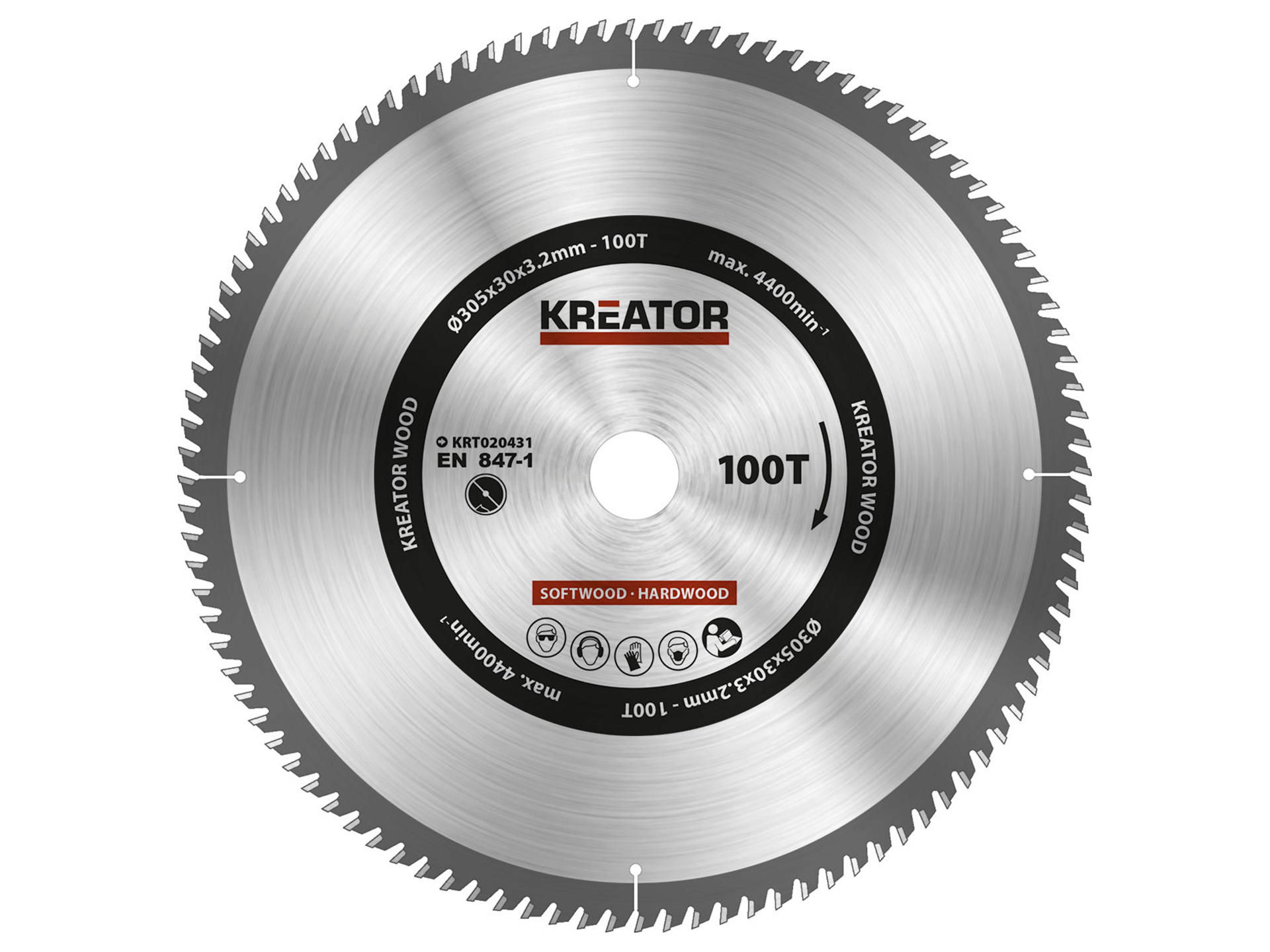 Kreator KRT020431 cirkelzaagblad 305mm 100T hout