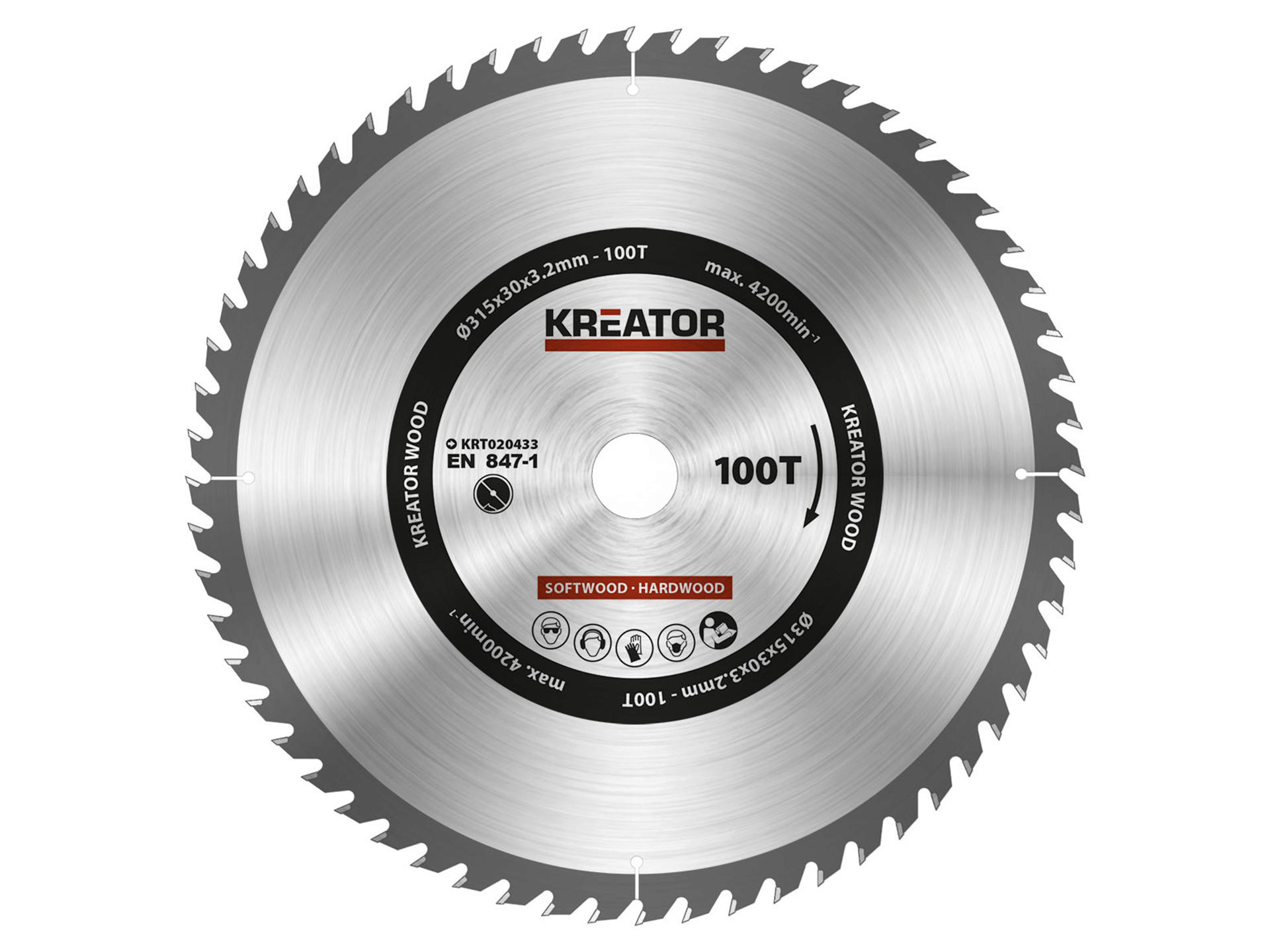 Kreator KRT020433 cirkelzaagblad 315mm 100T hout