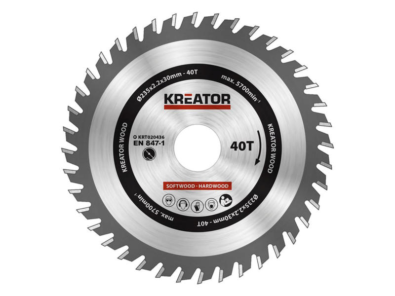 Kreator KRT020436 cirkelzaagblad 235mm 40T hout