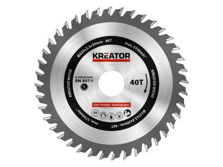 Kreator KRT020436 lame de scie circulaire 235mm 40D bois 1
