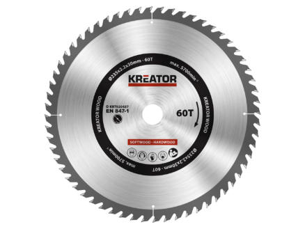 Kreator KRT020437 lame de scie circulaire 235mm 60D bois 1