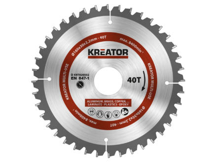 Kreator KRT020502 lame de scie circulaire universelle 160mm 40D 1