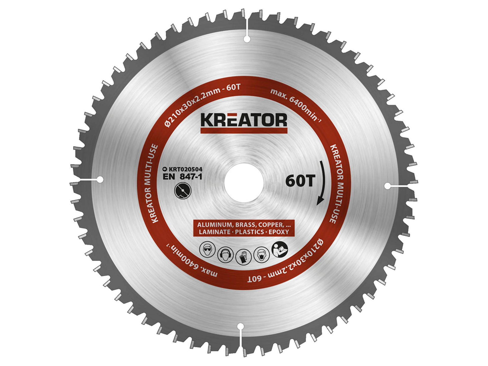 Kreator KRT020504 universeel cirkelzaagblad 210mm 60T