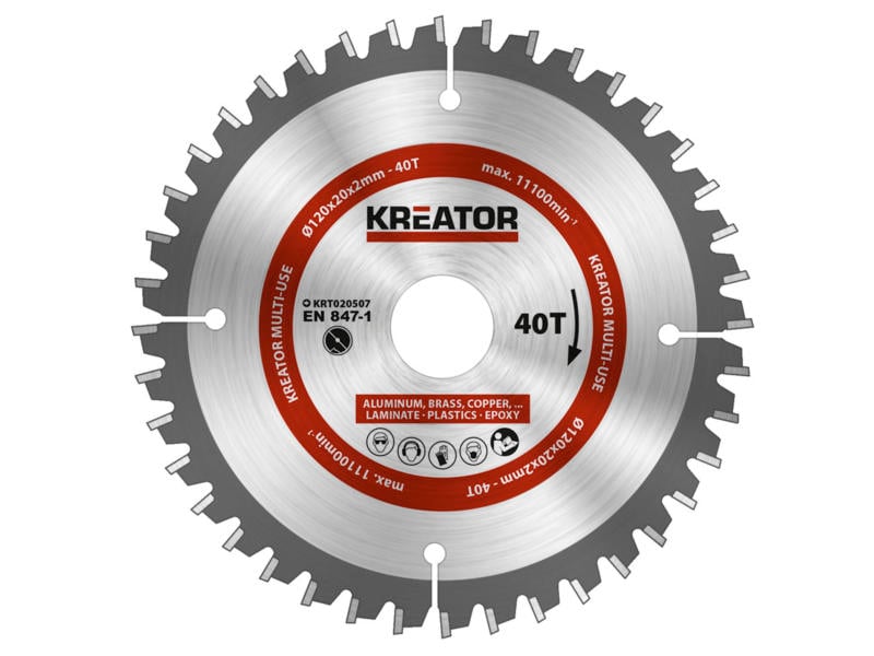 Kreator KRT020507 universeel cirkelzaagblad 120mm 40T