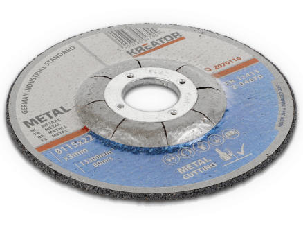 Kreator KRT070110 disque à tronçonner métal 115x3x22 mm 4+2 pièces 1