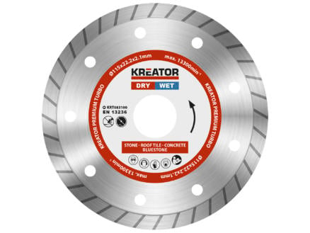 Kreator KRT083100 Turbo disque diamant 115x2,1x22,2mm 1