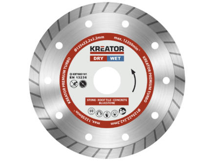 Kreator KRT083101 Turbo disque diamant 125x2x22,23 mm 1