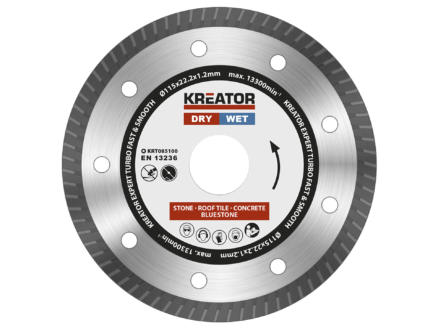 Kreator KRT085100 Expert Turbo disque diamant 115x1,2x22,2 mm 1
