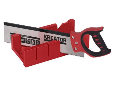 Kreator KRT809001 boîte à onglets 30x10x8 cm + scie à dos 35cm