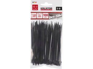 Kreator KRTH41102 kabelbinder 120x2,5 mm zwart 100 stuks