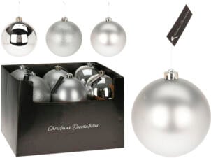 Kerstbal 14cm zilver beschikbaar in 3 modellen