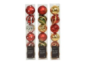 Kerstballen 15cm kunststof 6 stuks