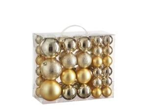Kerstballen kunststof champagne 46 stuks