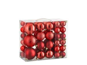 Kerstballen kunststof rood 46 stuks